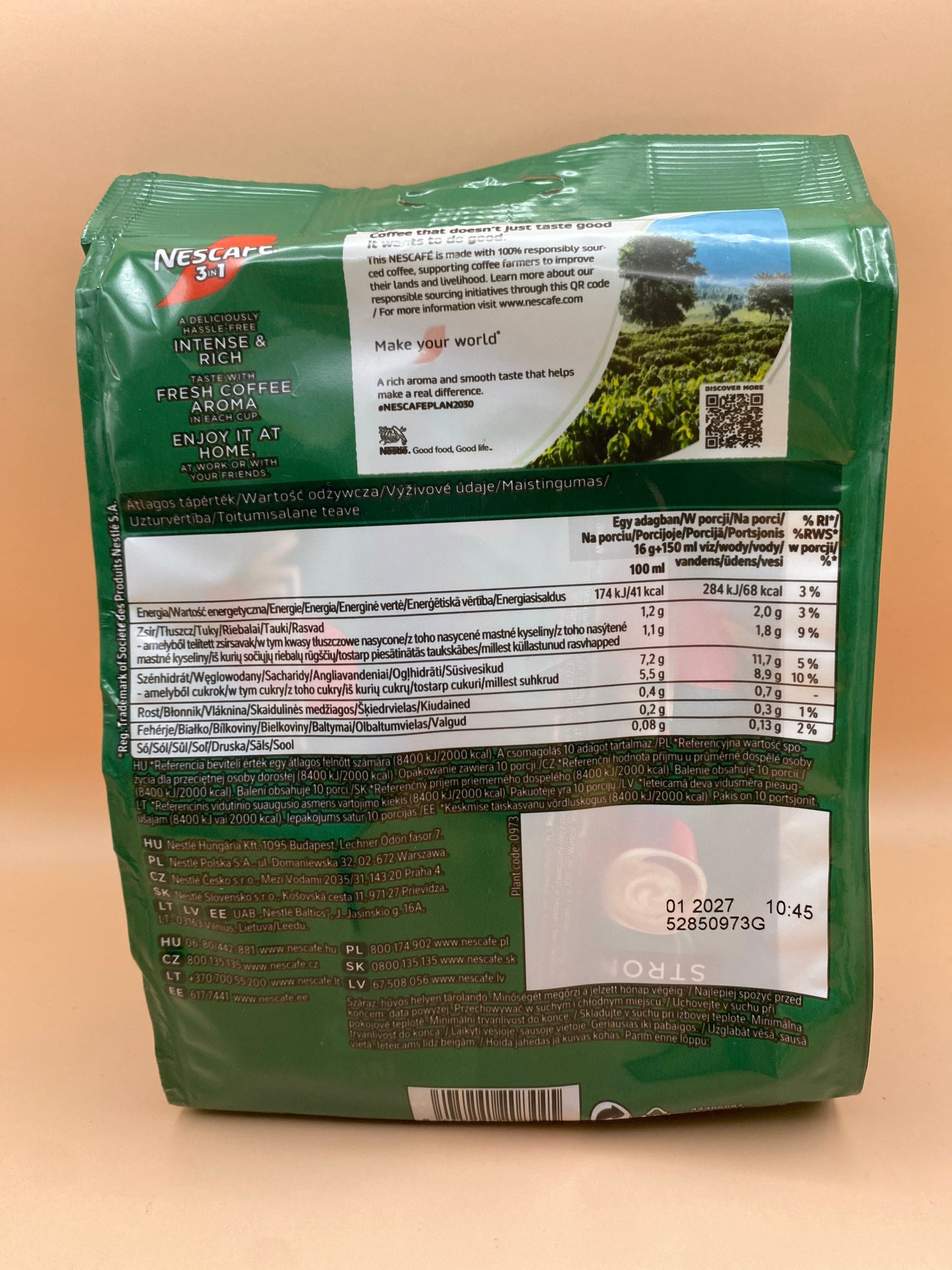 Nescafe strong 3in1 azonnal oldódó kávéspecialitás 160g