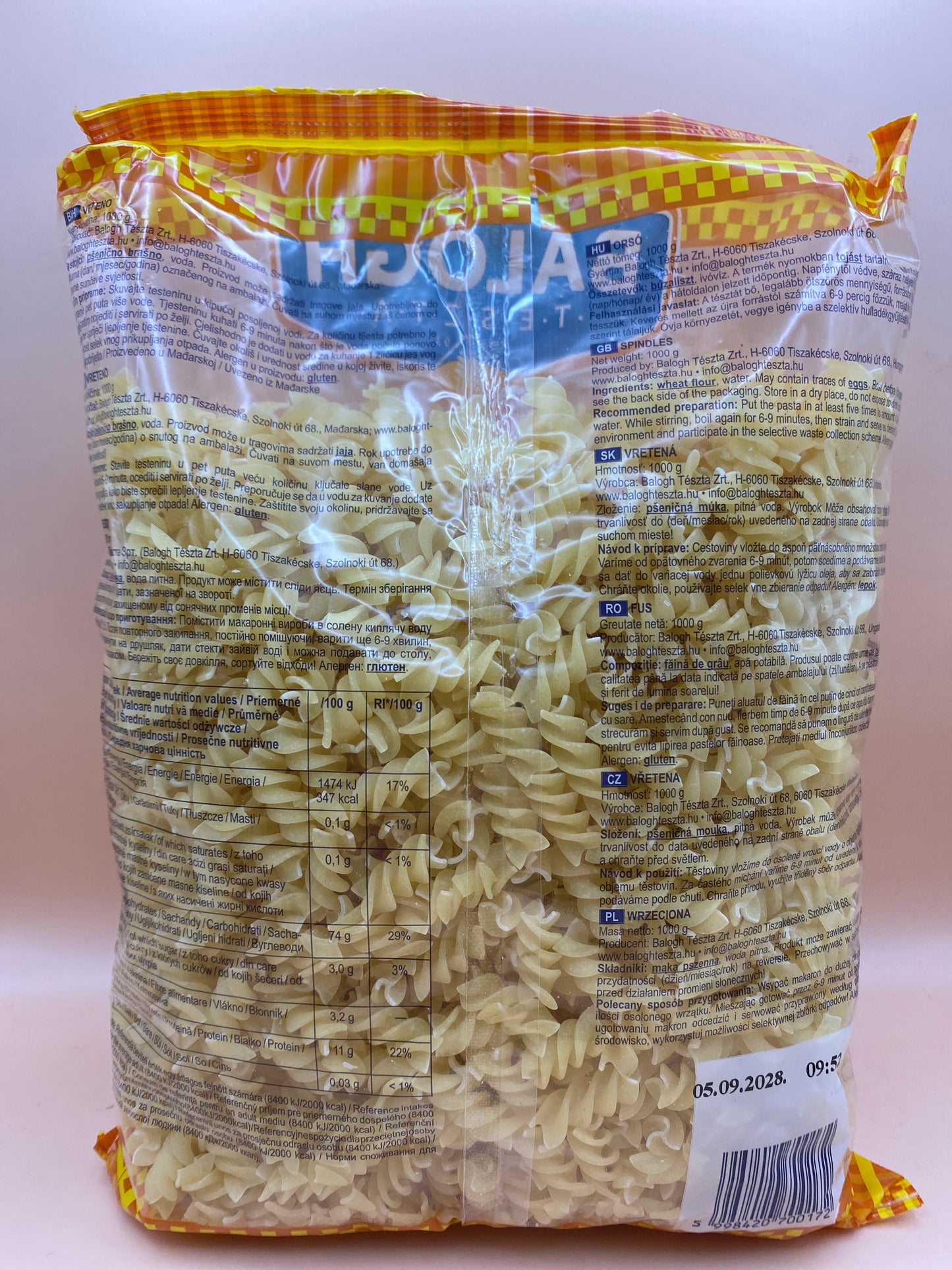 Balogh családi száraztészta 1 kg Orsó