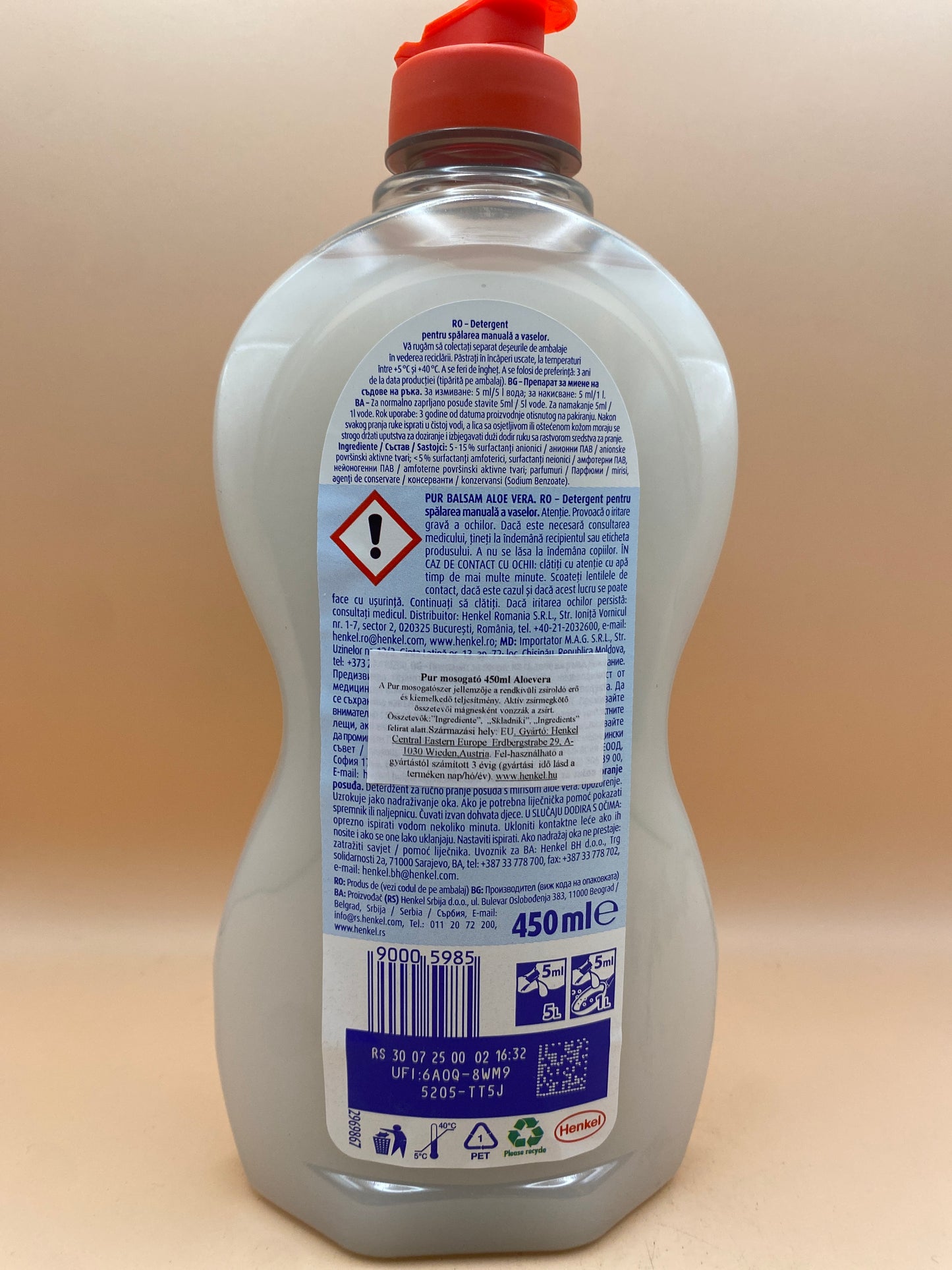 Pur mosogatószer Aloe Vera 450 ml