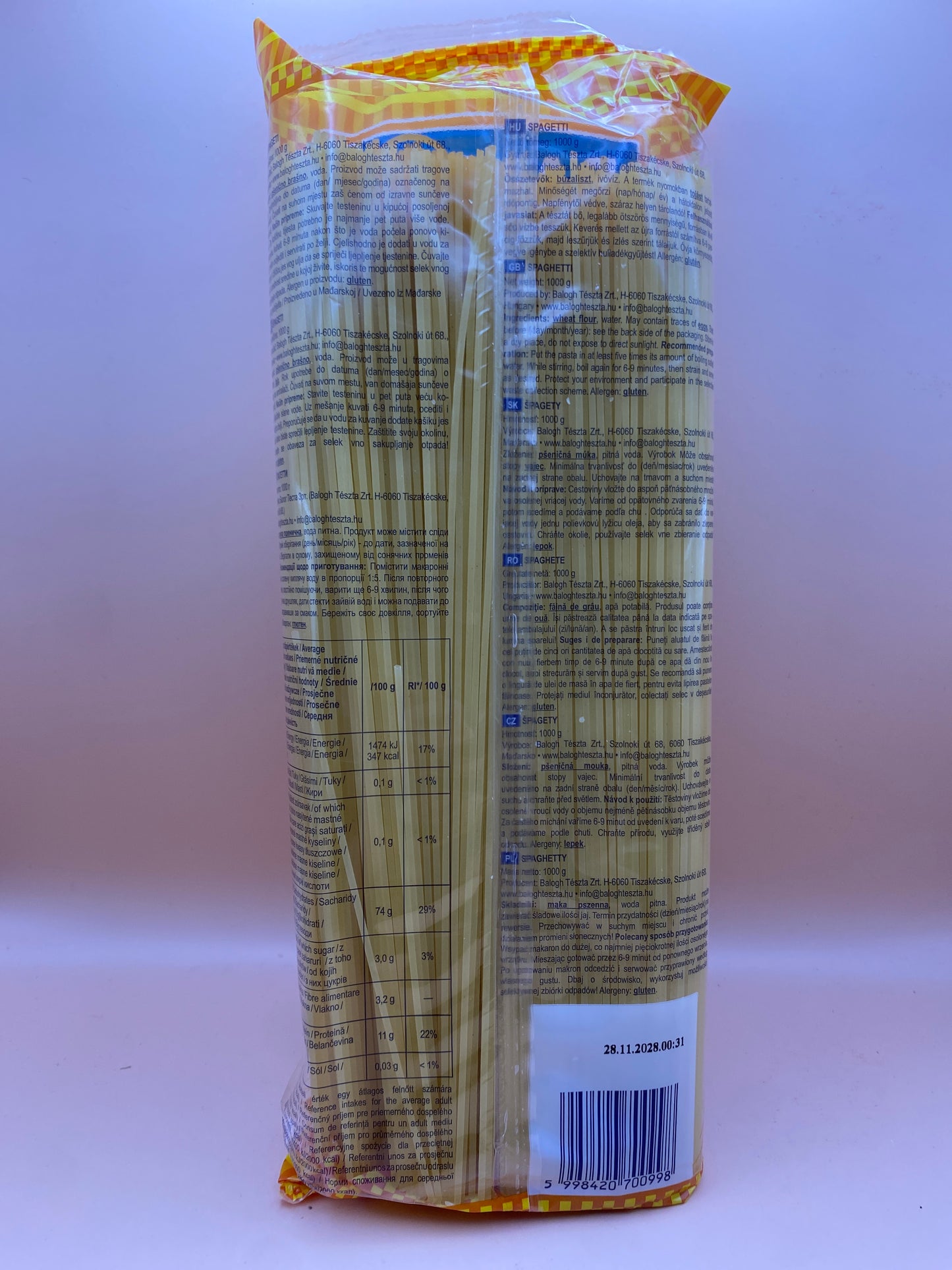 Balogh családi száraztészta 1 kg Spagetti