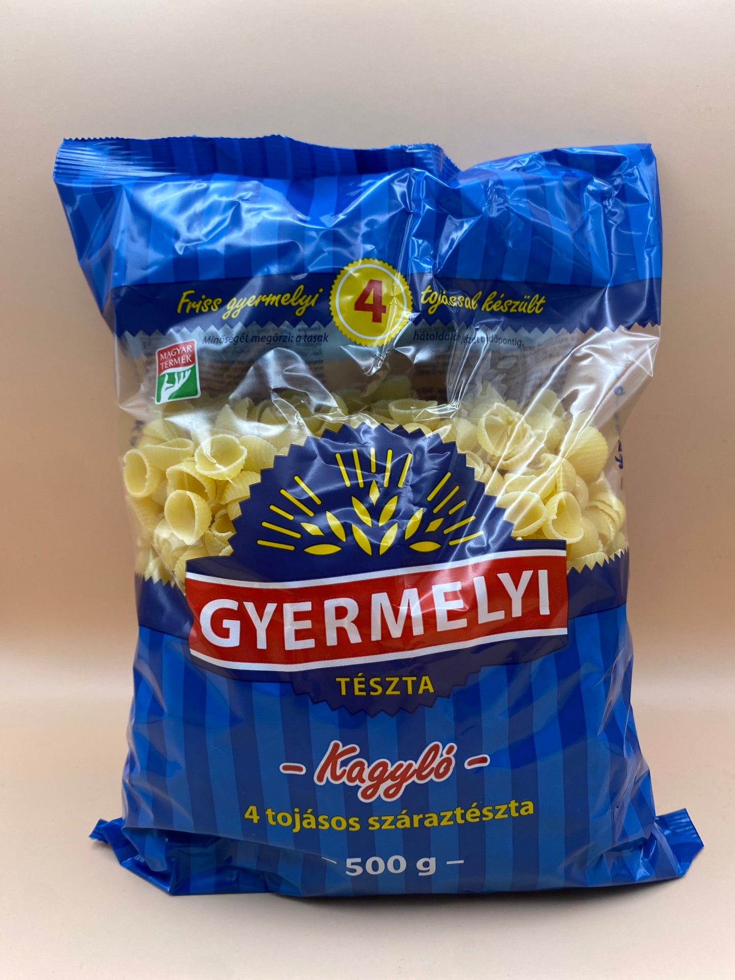 Gyermelyi 4 tojásos száraztészta Kagyló 500g
