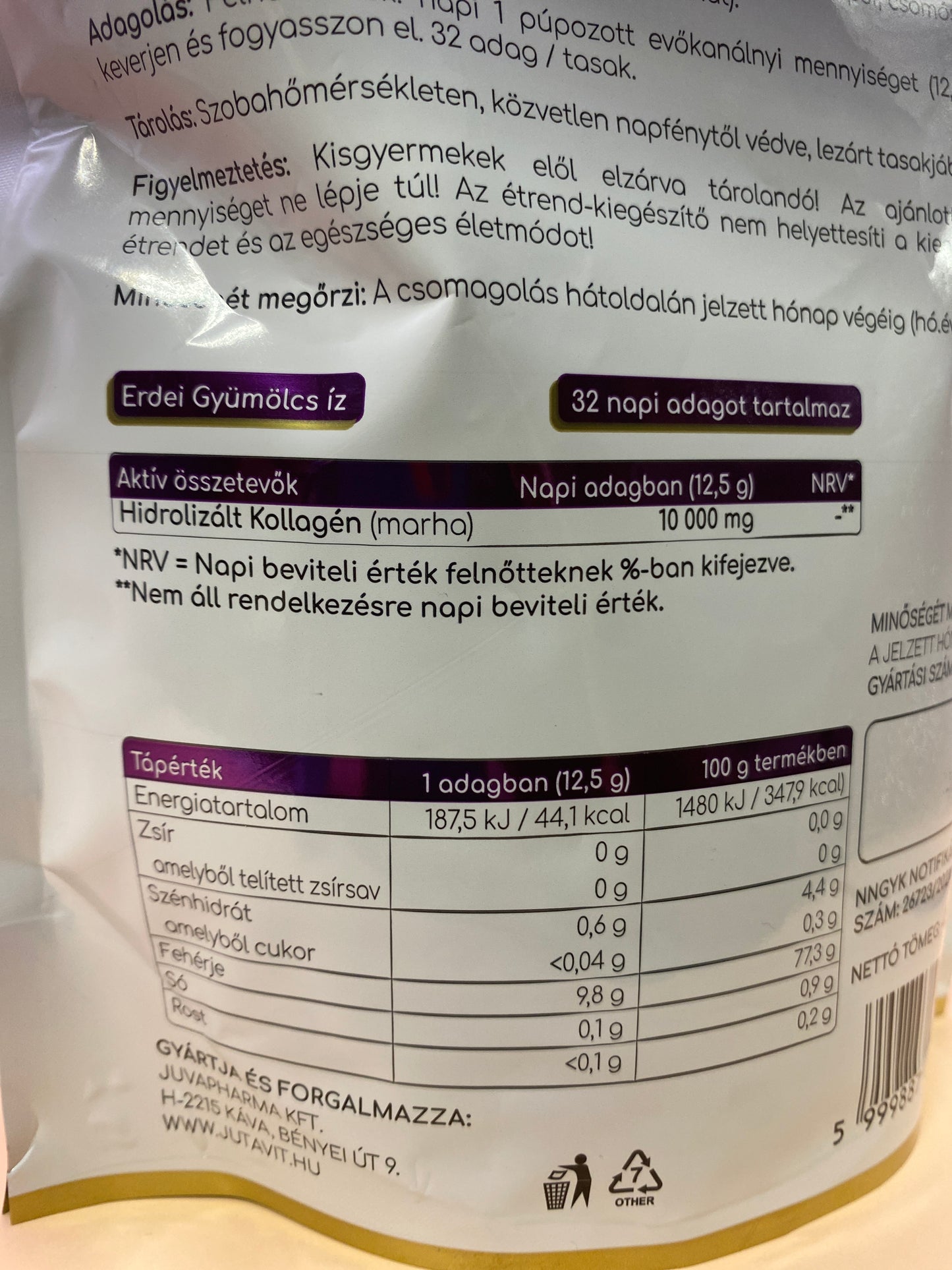 JutaVit Collagen 400g Erdei gyümölcs íz