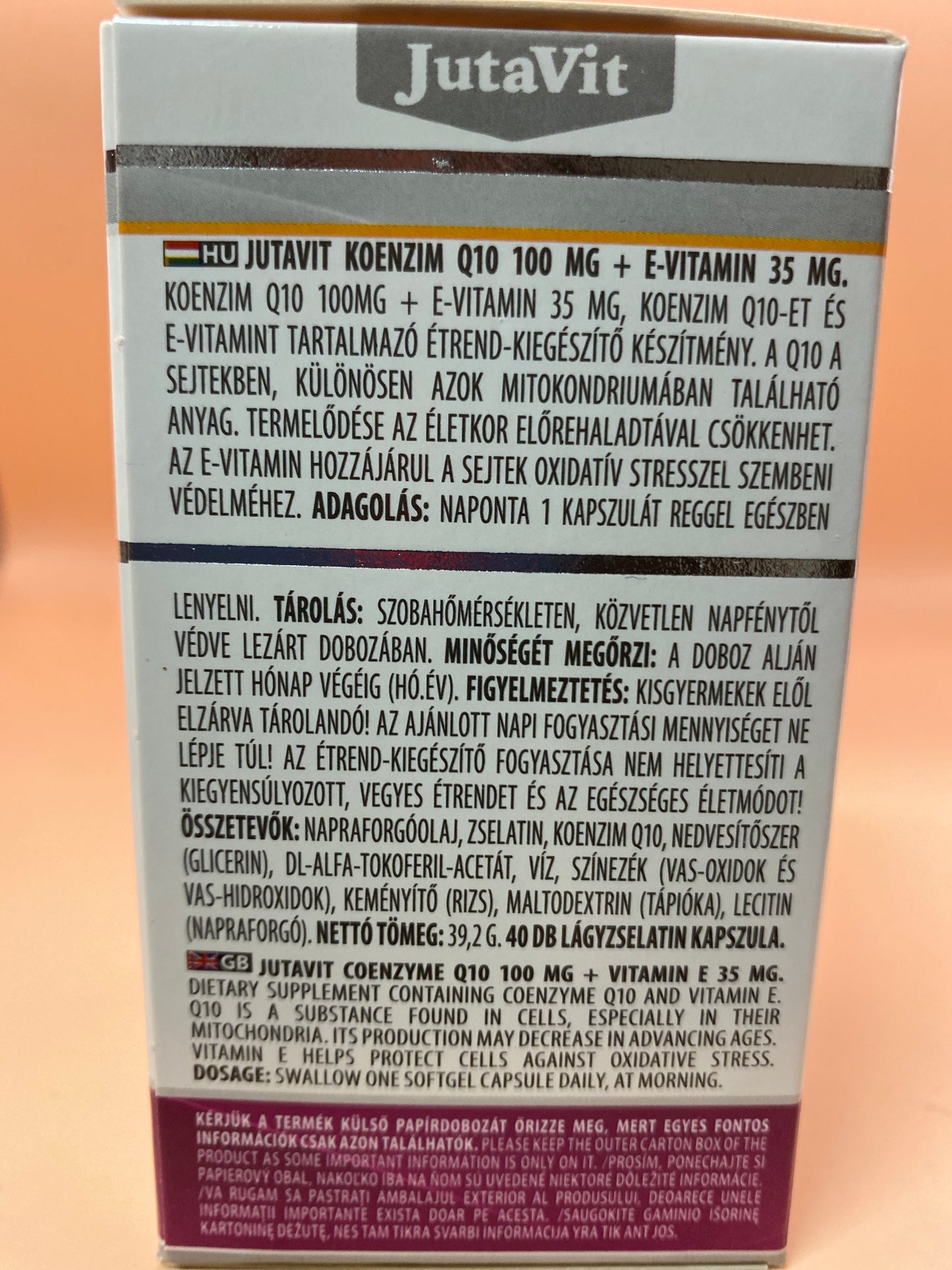 JutaVit Coenzyme Q10 100mg 40 darab kapszula