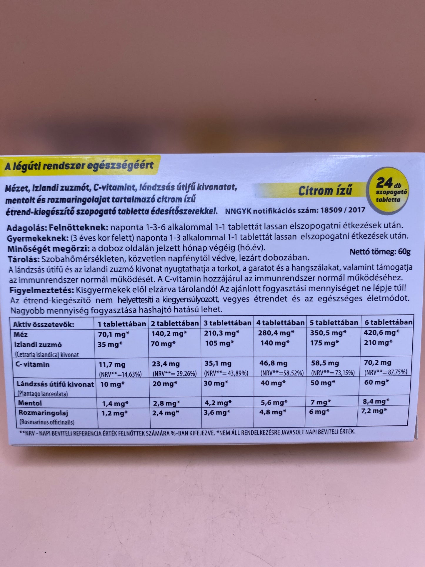 JutaSept szopogató tabletta 24 darab Citrom ízű