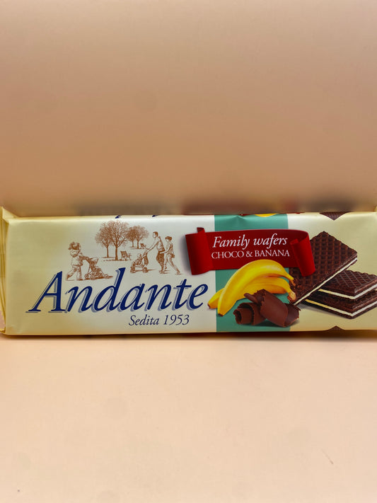 Andante Kakaós-csokoládés és banános krémmel töltött ostya 130g