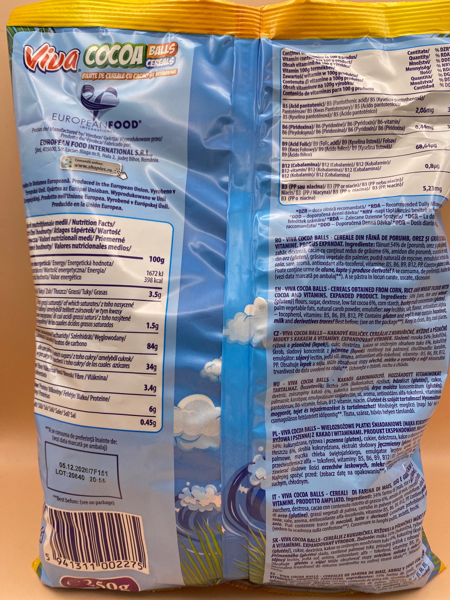 Viva kakaós gabonagolyó 250g