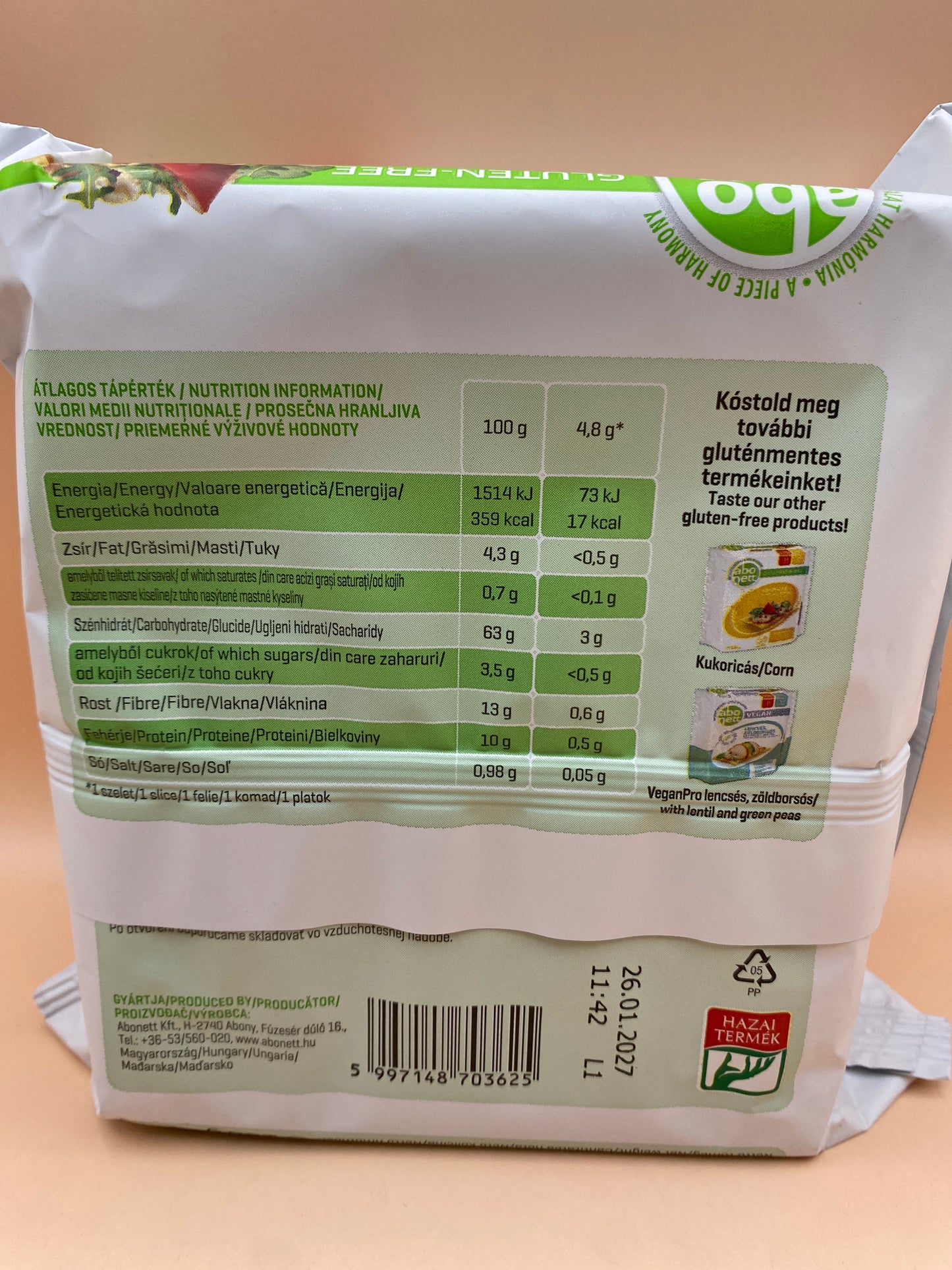 Abonett extrudált kenyér 100g Zöldségekkel