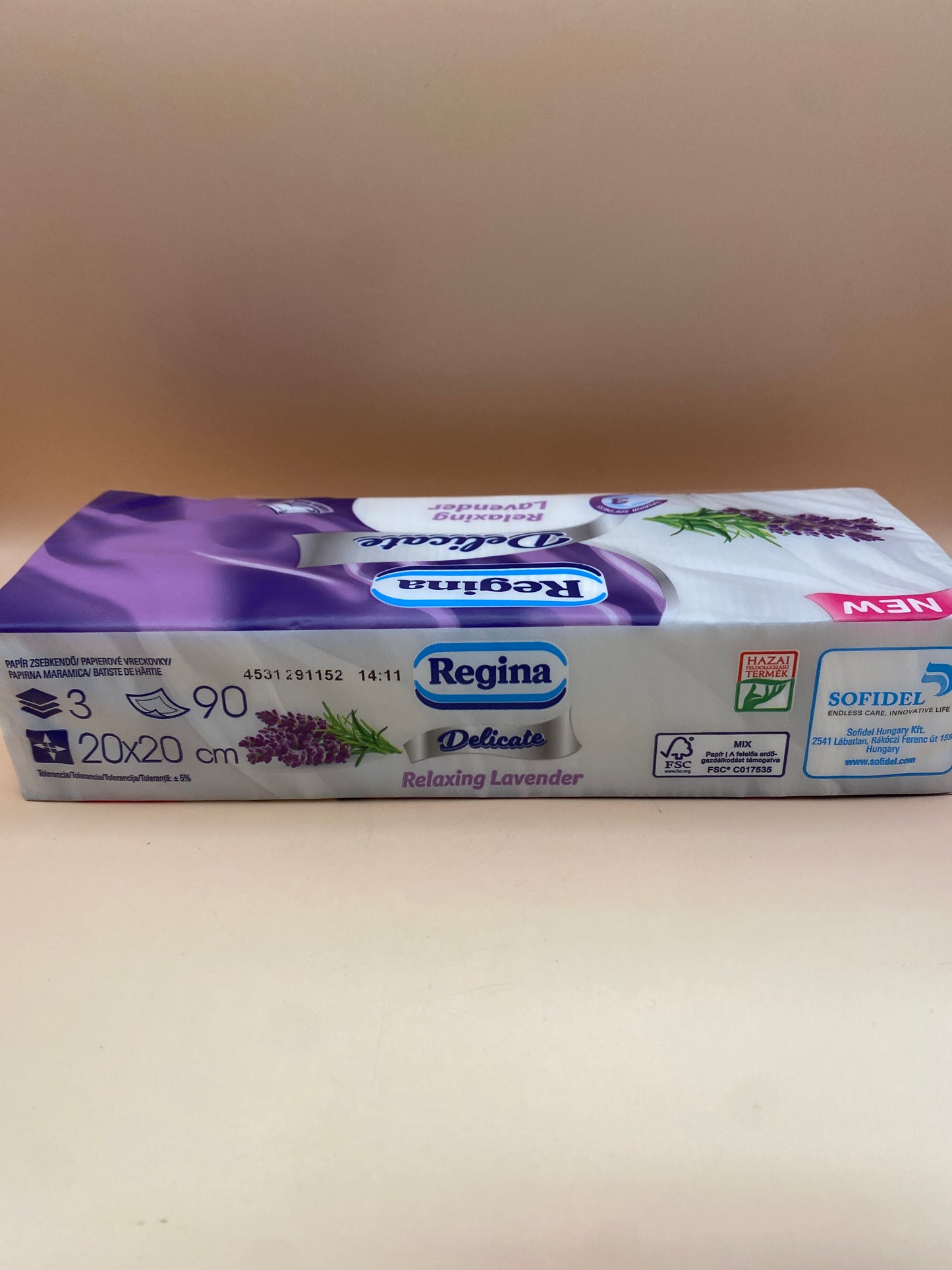 Regina Delicate papírzsebkendő Lavender 3 rétegű 90 darab