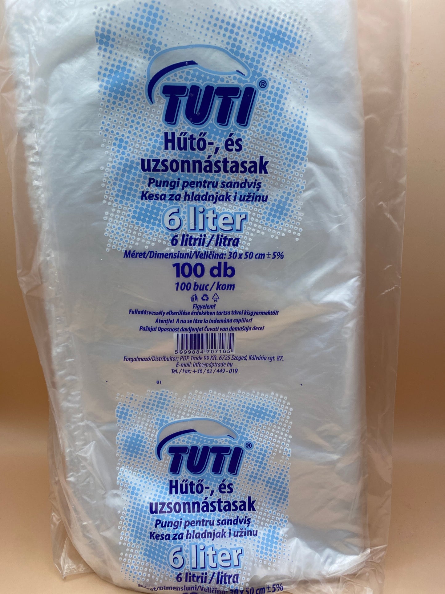 Tuti Hűtő és uzsonnástasak               6 literes 100 darab