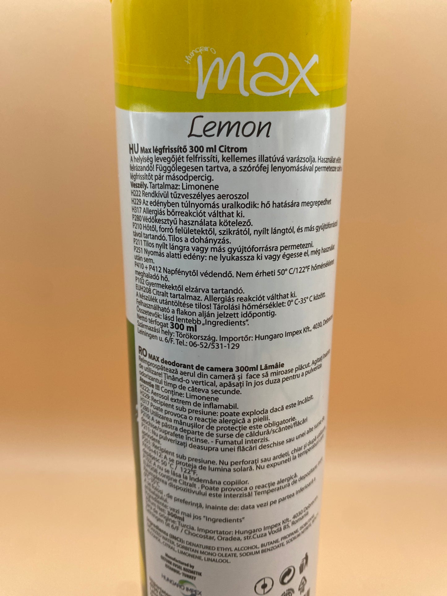 Hungaro Max Légfrissítő 300 ml Lemon