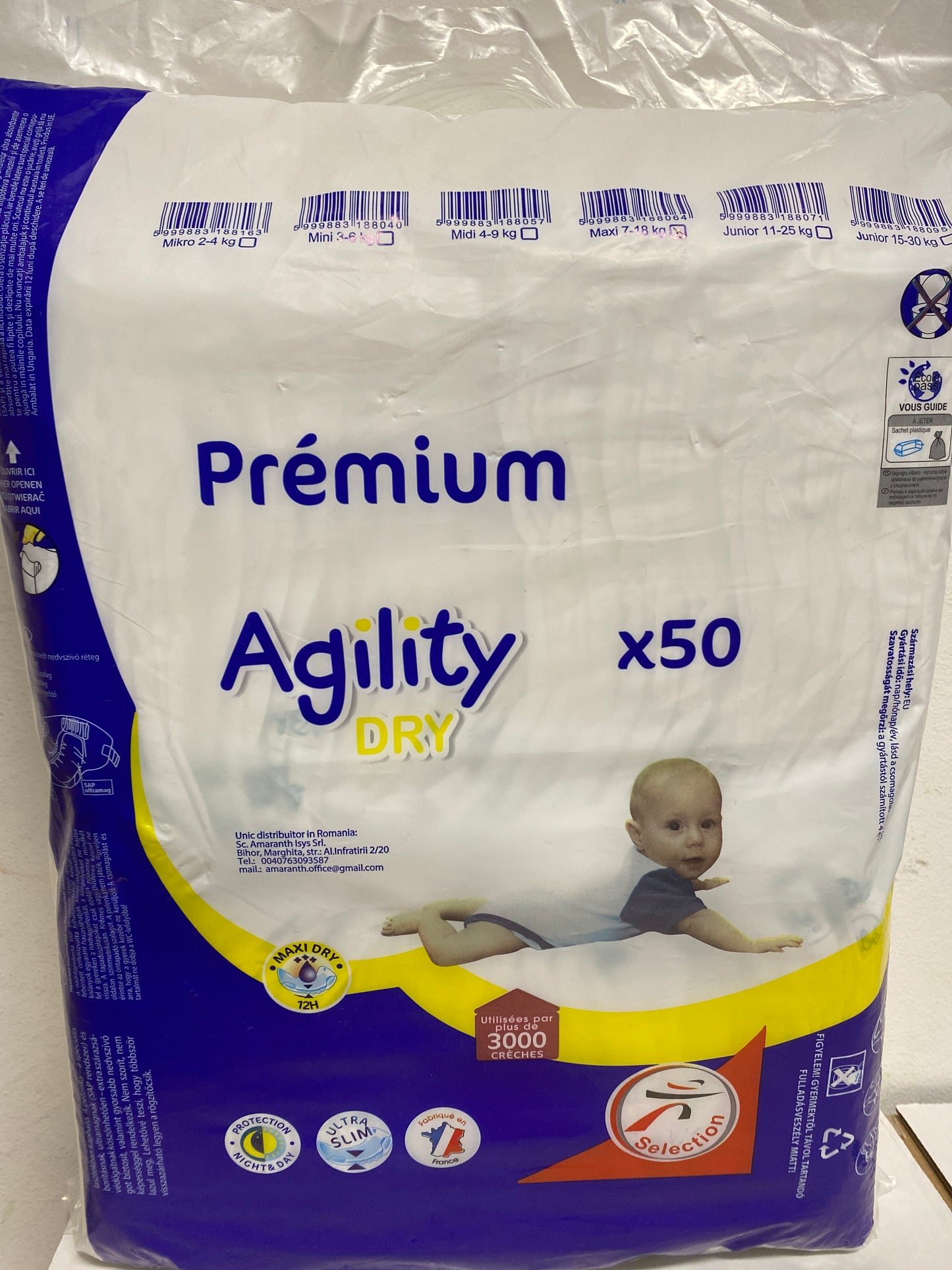 Agility Dry Prémium pelenka         Maxi 7-18kg 50 darab