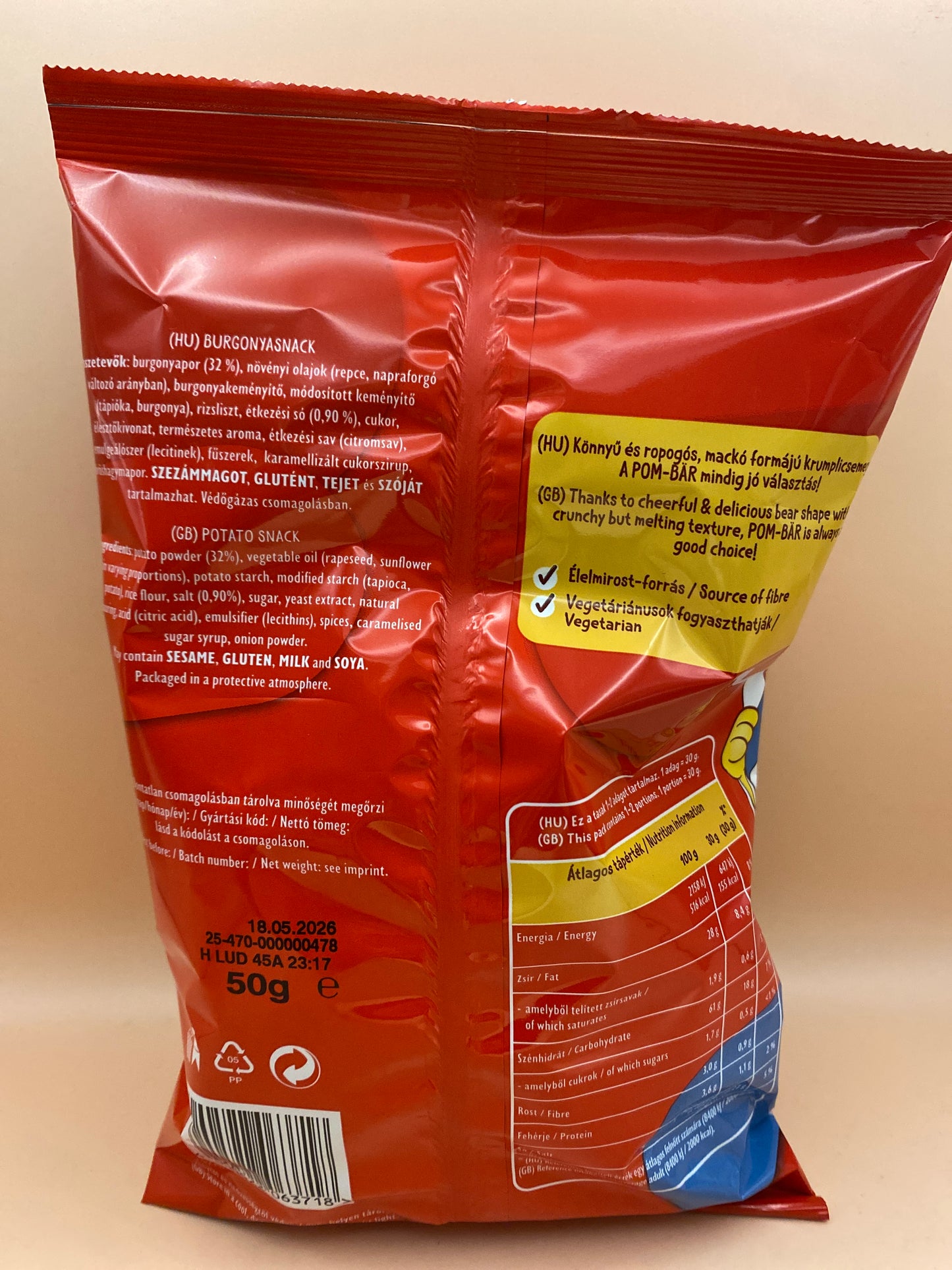 Pom-Bar Burgonyasnack 50g Original