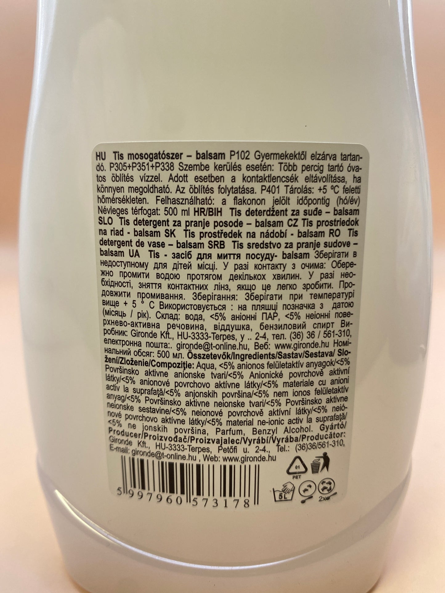 Tis mosogatószer balsam 500 ml