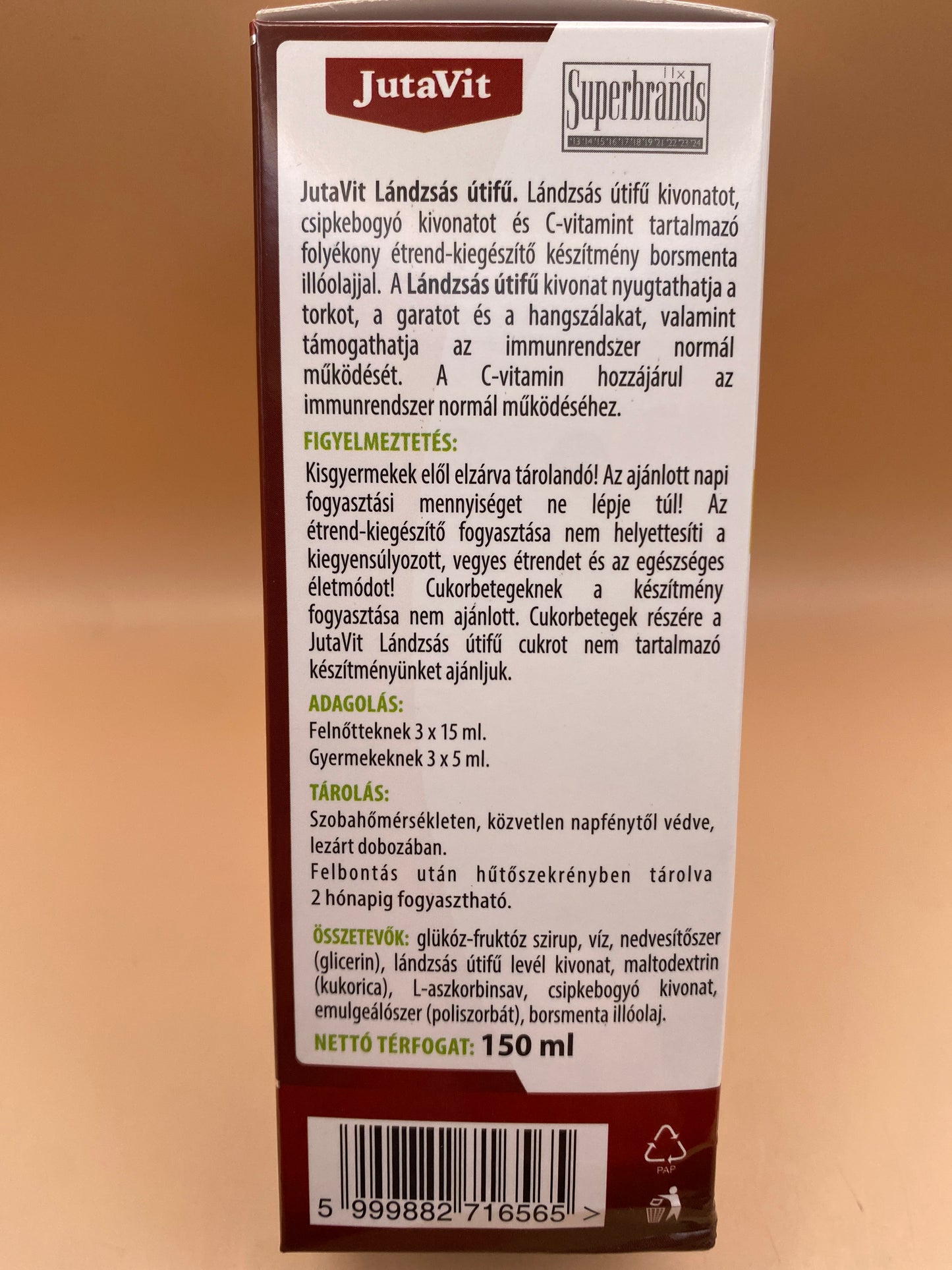 JutaVit Lándzsás útifű szirup 150 ml