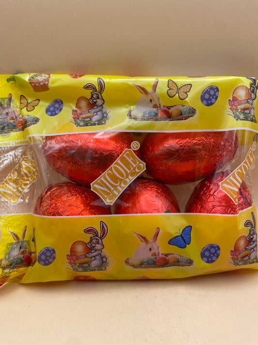 Nicole Piros tojás tasakban 5dbx25g Kakaós tejbevonómasszából